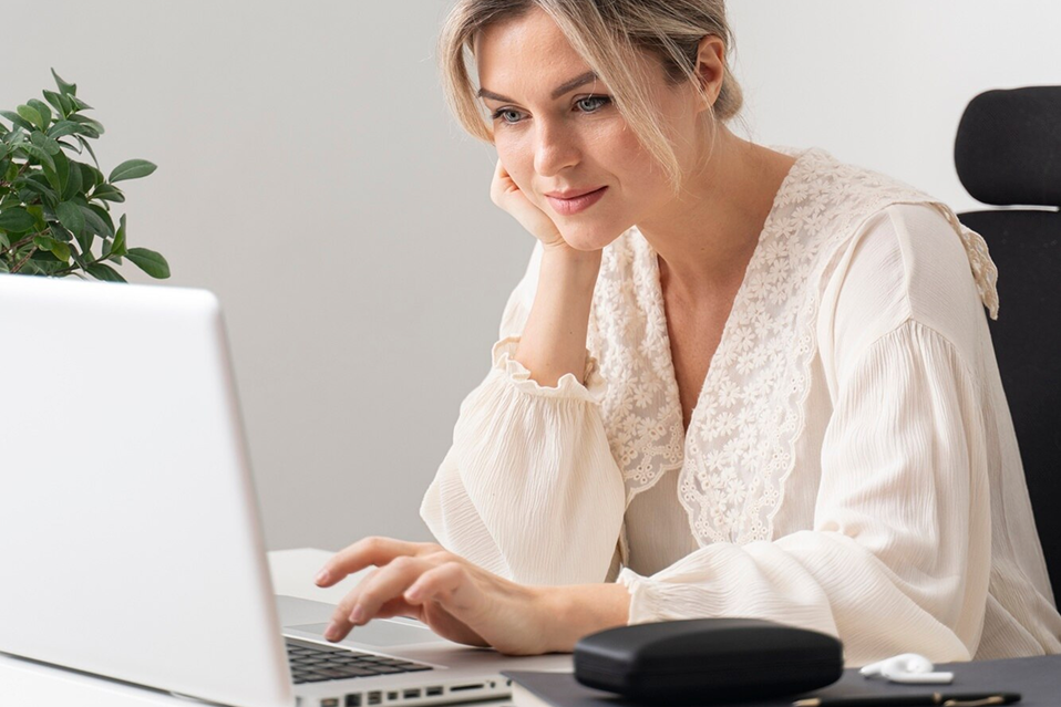 Provider participating in a live dermatology case review session